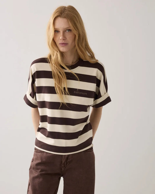 SUMMUM Top Big Stripe Heavy Jersey