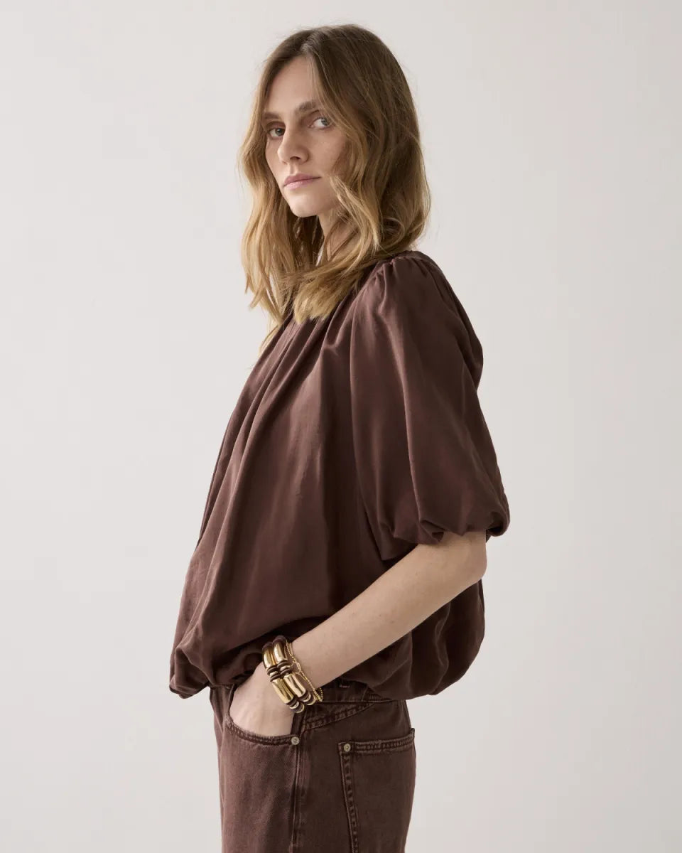 SUMMUM Top Balloon Sleeves Viscose Cotton