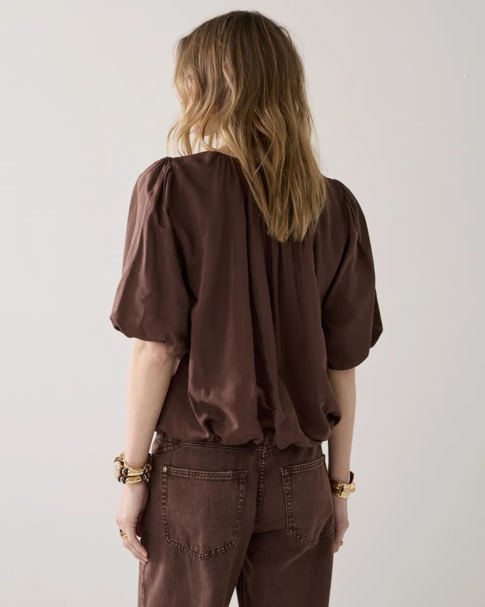 SUMMUM Top Balloon Sleeves Viscose Cotton