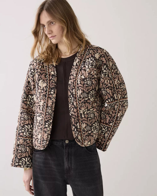 SUMMUM Jacket Blockprint Black