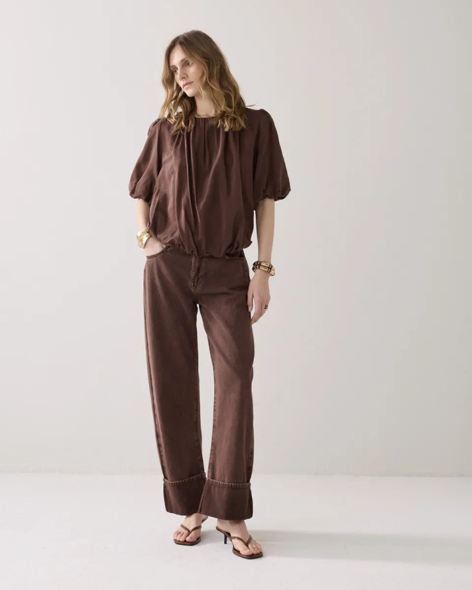 SUMMUM Top Balloon Sleeves Viscose Cotton