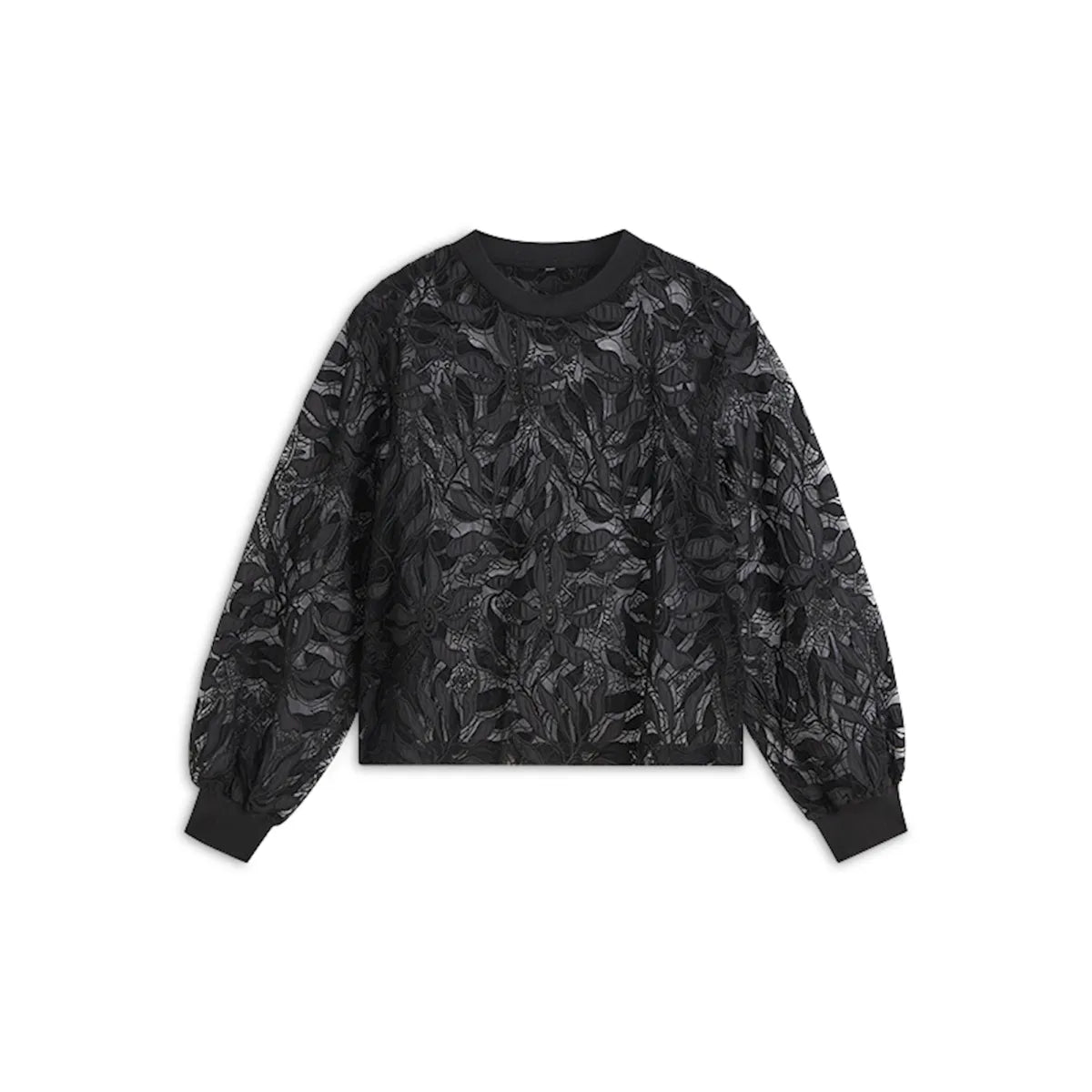 SUMMUM Boxy Top Embroidered Mesh