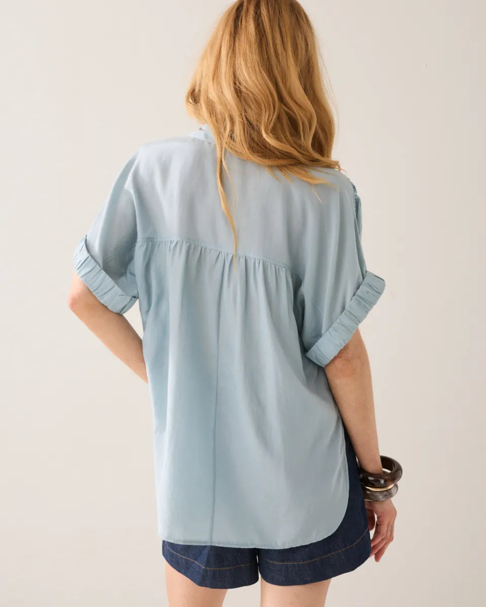 SUMMUM Blouse Short Sleeves Viscose Cotton