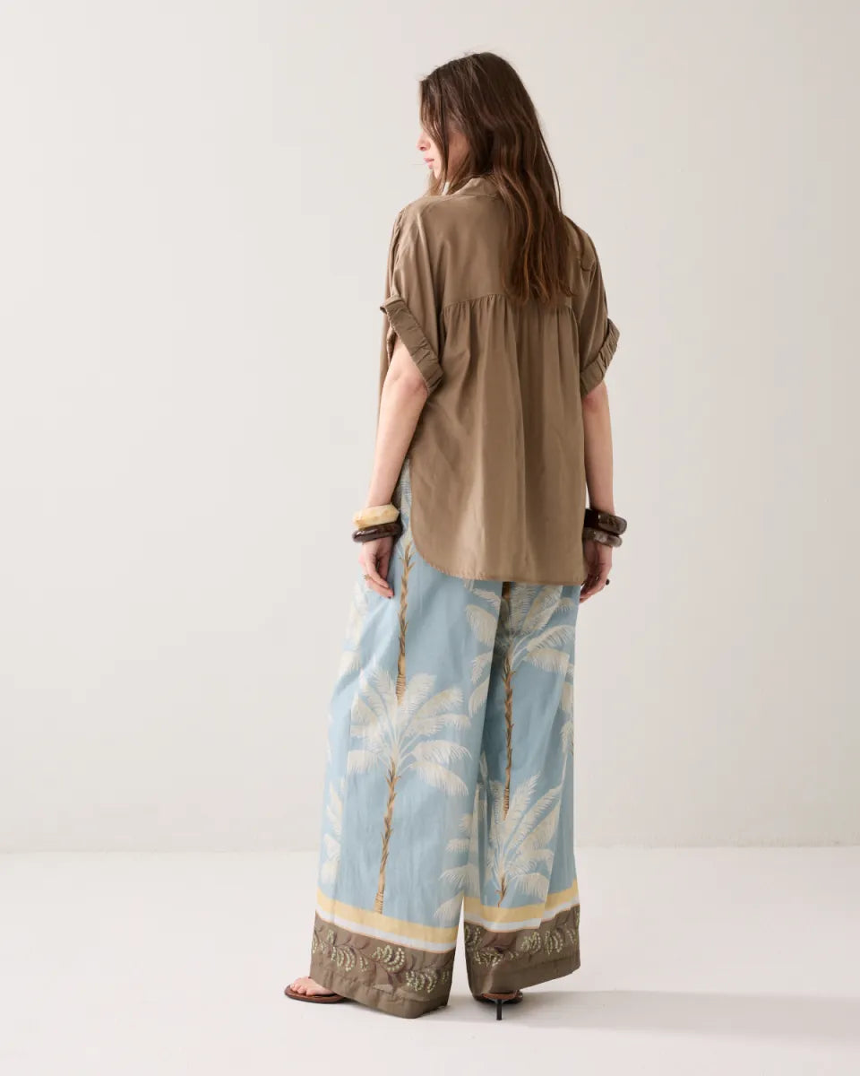 SUMMUM Trousers Palmtree Print
