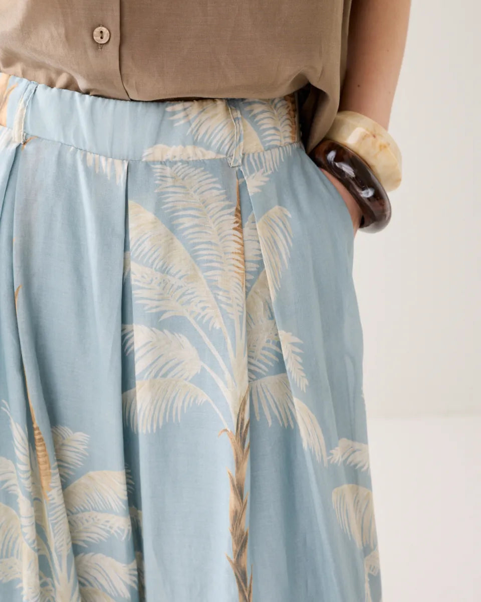 SUMMUM Trousers Palmtree Print