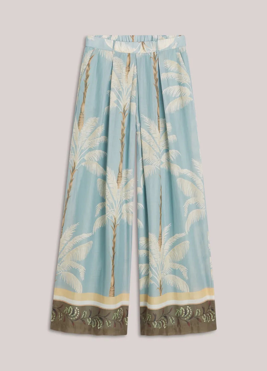 SUMMUM Trousers Palmtree Print