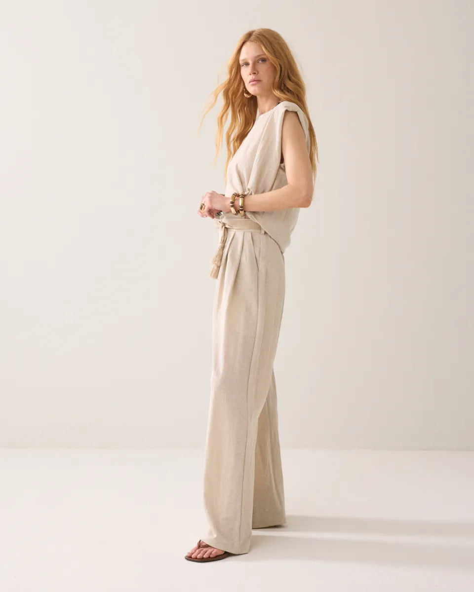 SUMMUM Trouser Linen Look