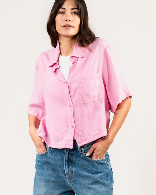 KUYICHI Liv Linen Shirt - Dusty Pink