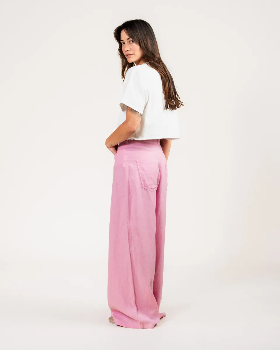 KUYICHI Loren Linen Pants - Dusty Pink