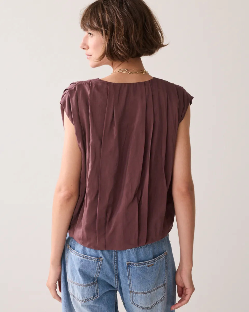 SUMMUM Blouse Sleeveless Viscose Cotton