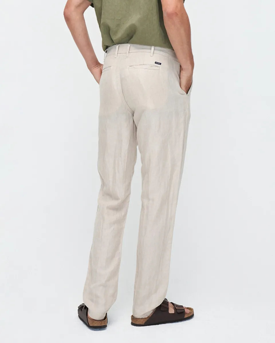 KUYICHI Darren Linen Pants - Solid Oatmeal