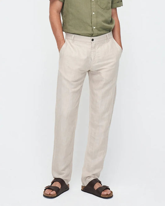 KUYICHI Darren Linen Pants - Solid Oatmeal