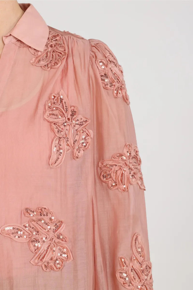 NUKUS Antonella Blouse Paillet Flower