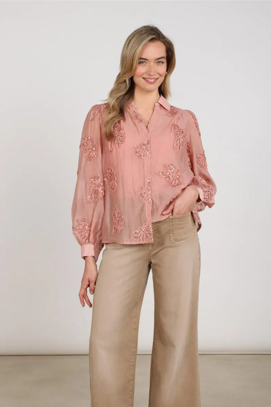 NUKUS Antonella Blouse Paillet Flower