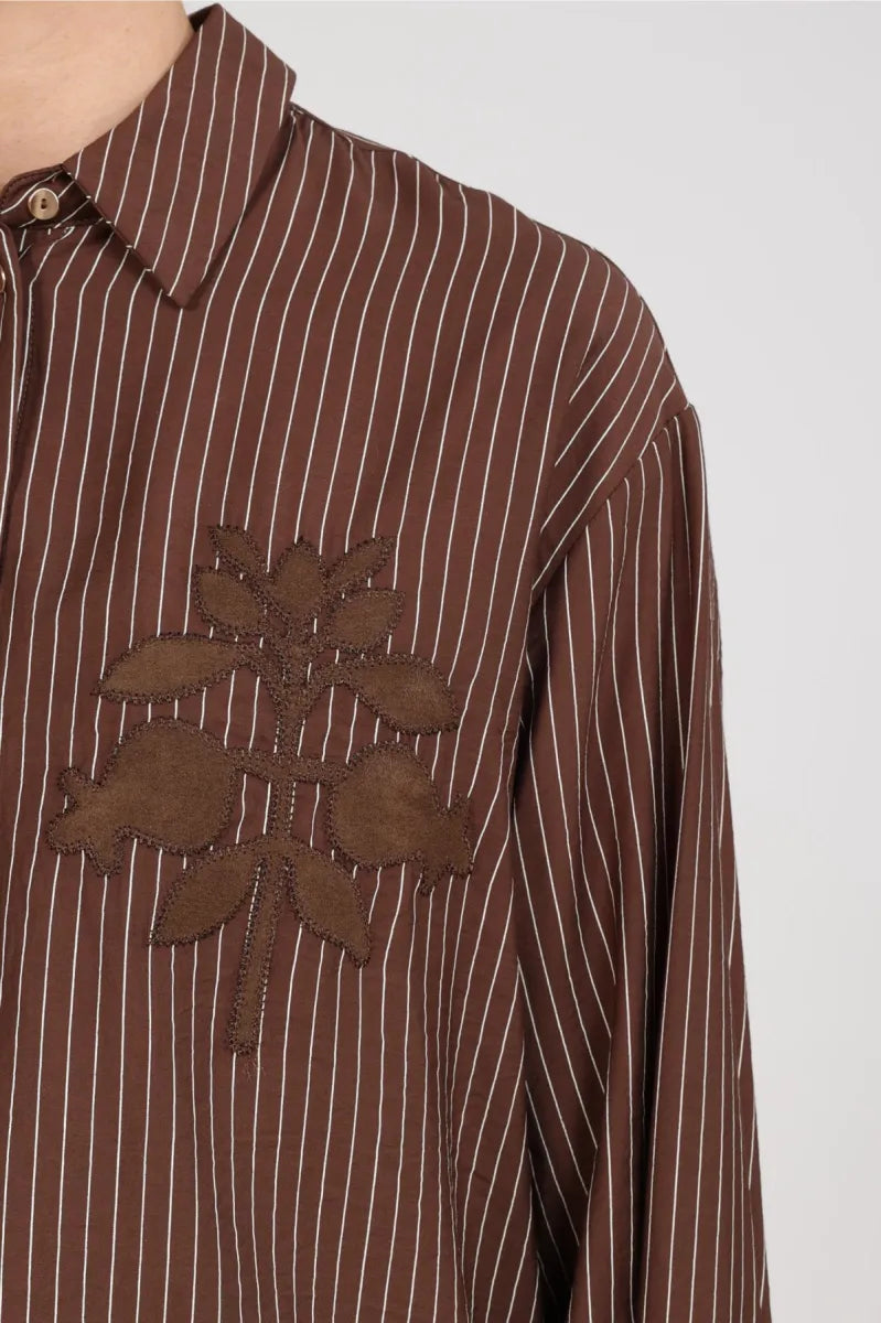 NUKUS Alice Blouse Stripes Embroidery