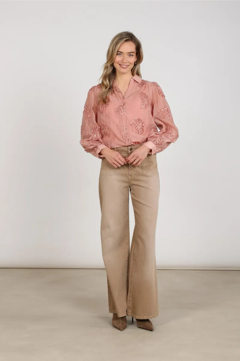 NUKUS Antonella Blouse Paillet Flower
