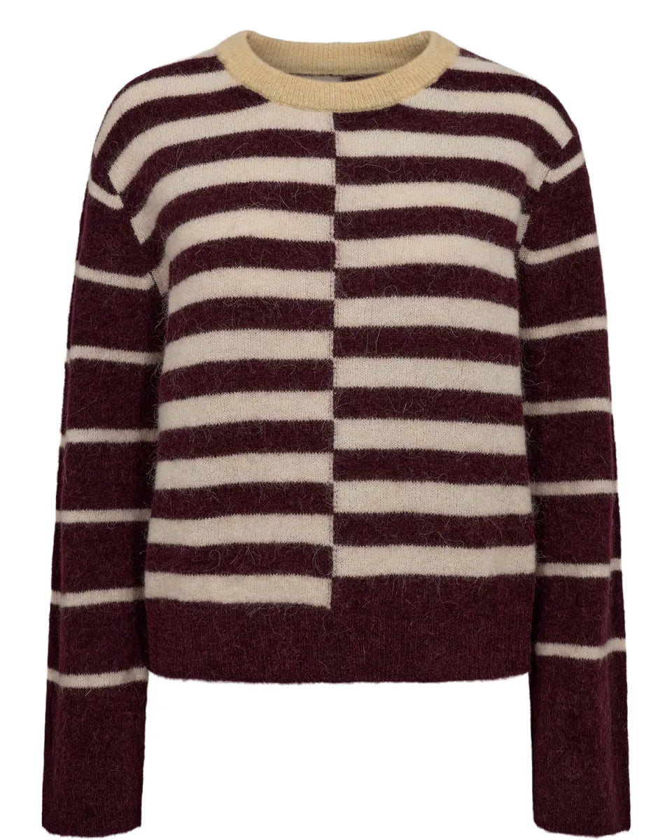 NUMPH Riette Block Stripe Knit - Fig