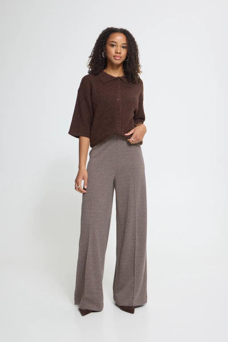ICHI Kate Twillish Long Wide Pants