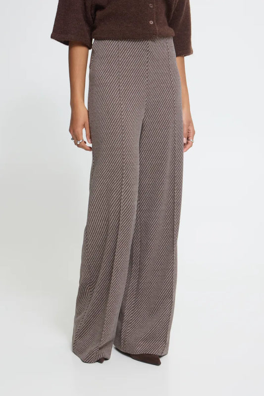 ICHI Kate Twillish Long Wide Pants