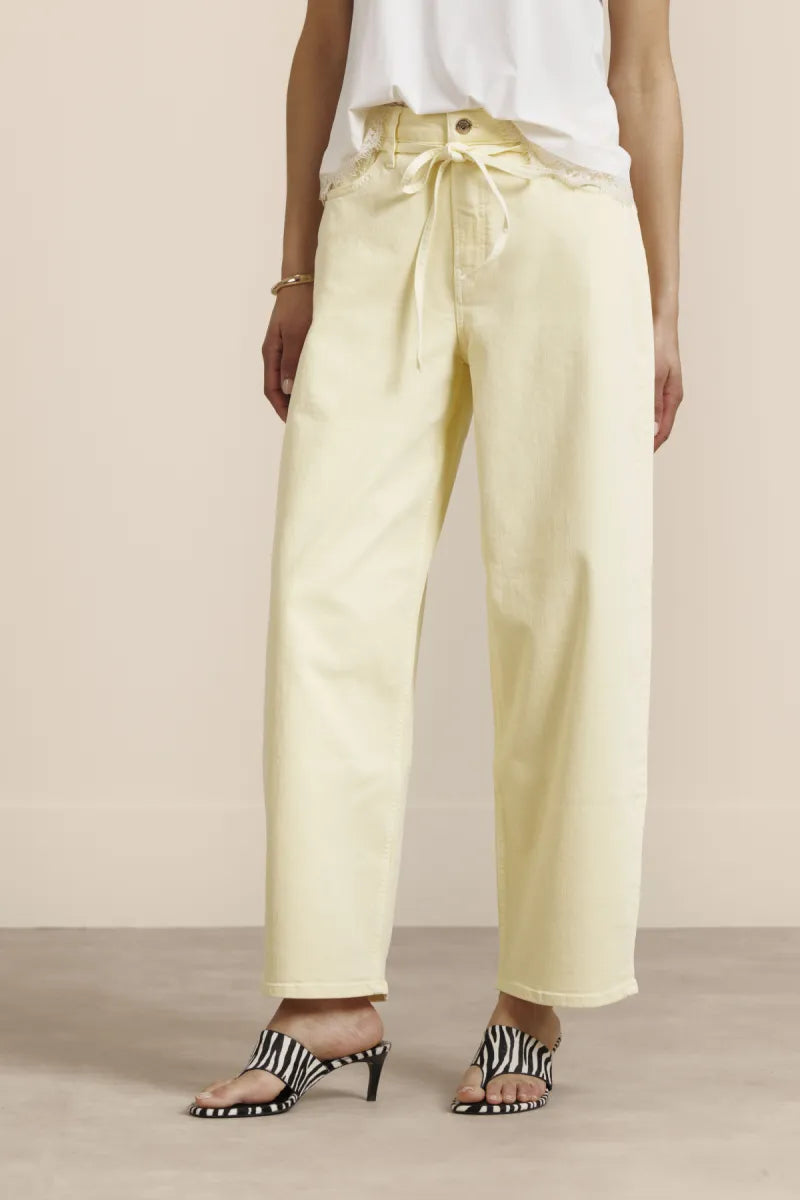 STUDIO ANNELOES Babet Denim Trousers - Butter Yellow