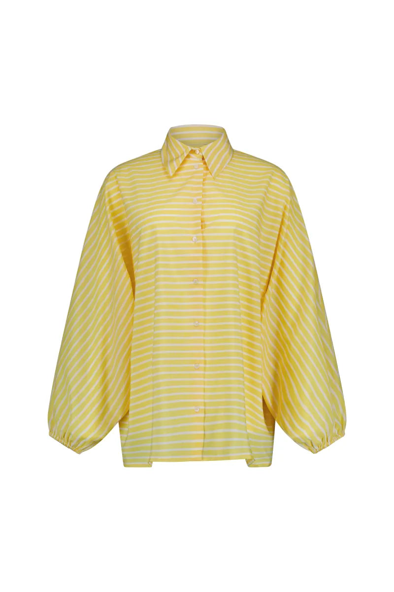 STUDIO ANNELOES Yuki Poplin Stripe Blouse