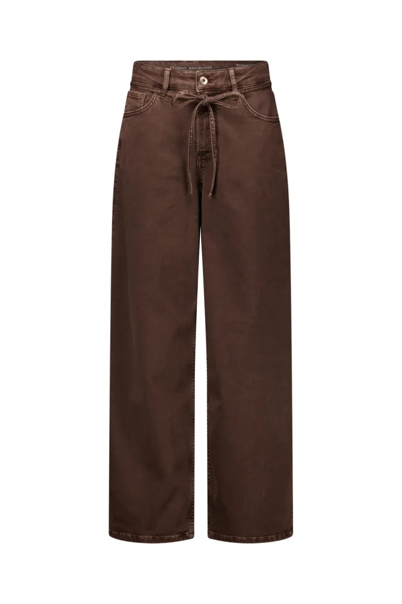 STUDIO ANNELOES Babet Denim Trousers - Espresso