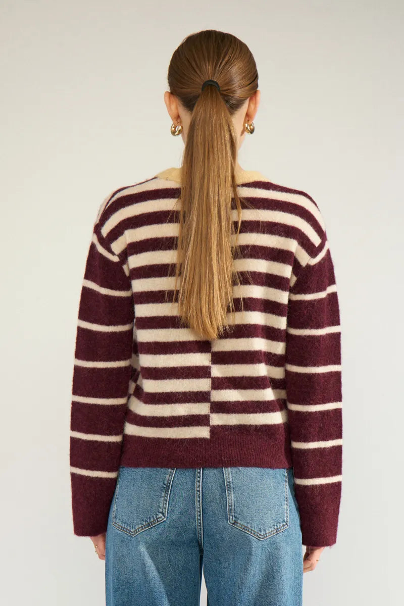 NUMPH Riette Block Stripe Knit - Fig