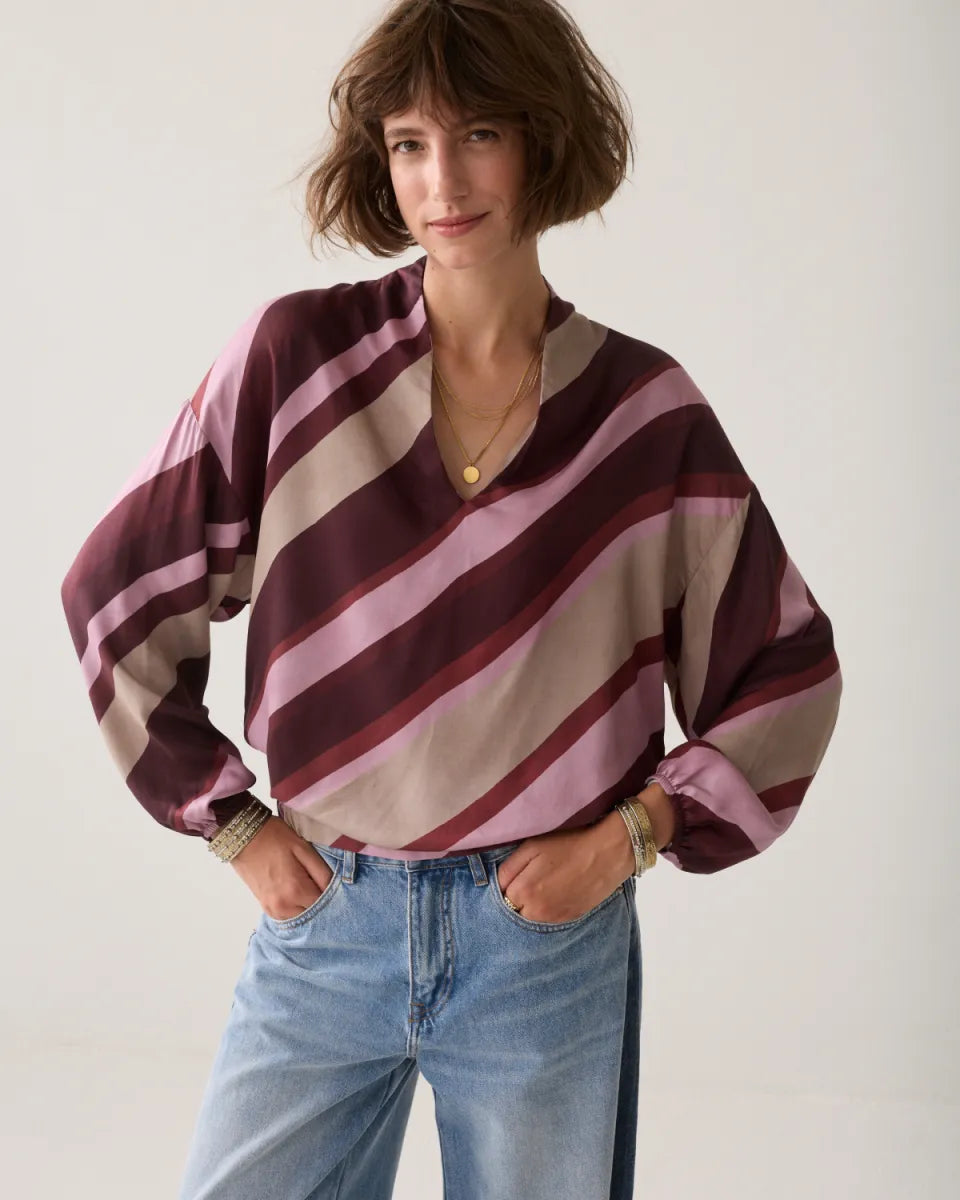 SUMMUM Top Stripe Printed