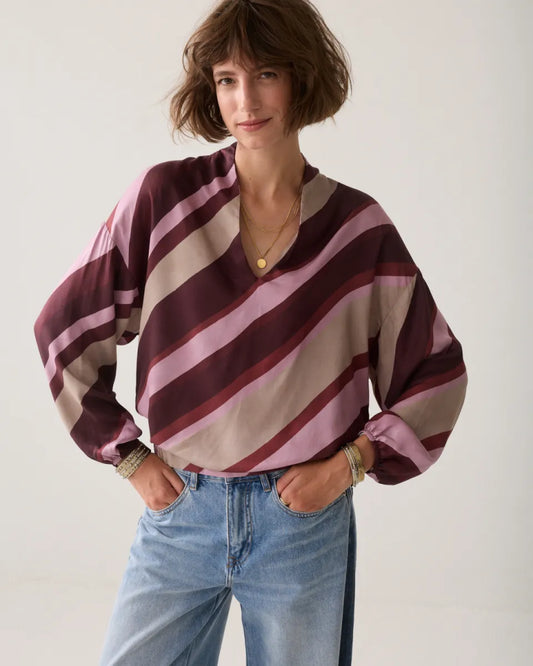SUMMUM Top Stripe Printed