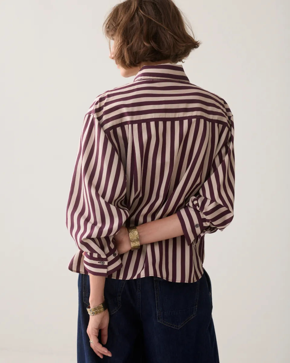 SUMMUM Blouse Two Tone Stripe