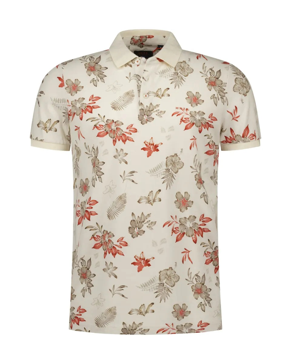 NEW ZEALAND AUCKLAND Polo Short Sleeves Print - Soft Ecru