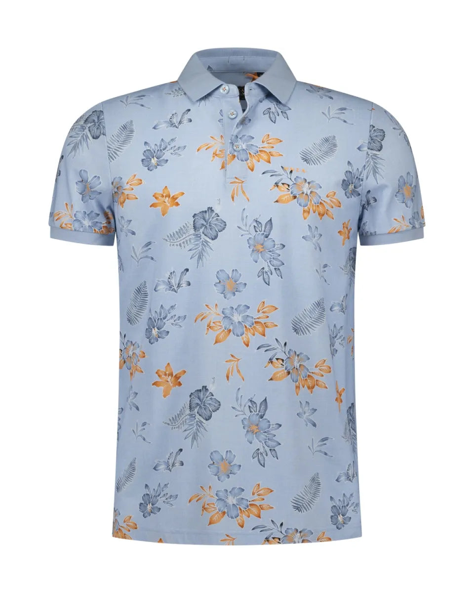 NEW ZEALAND AUCKLAND Polo Short Sleeves Print - Sky Blue