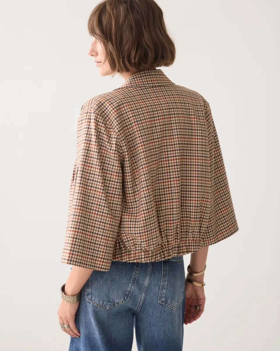 SUMMUM Blazer Check Goji Berry