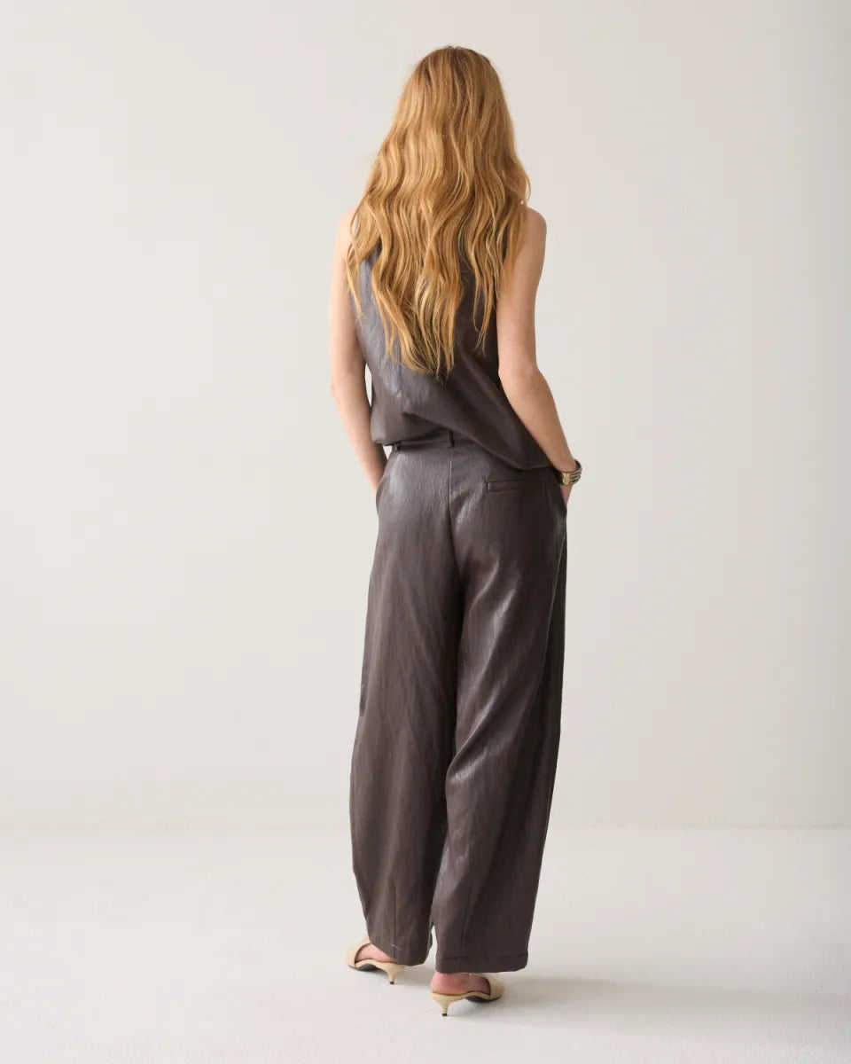 SUMMUM Balloon Trousers Soft Faux Leather