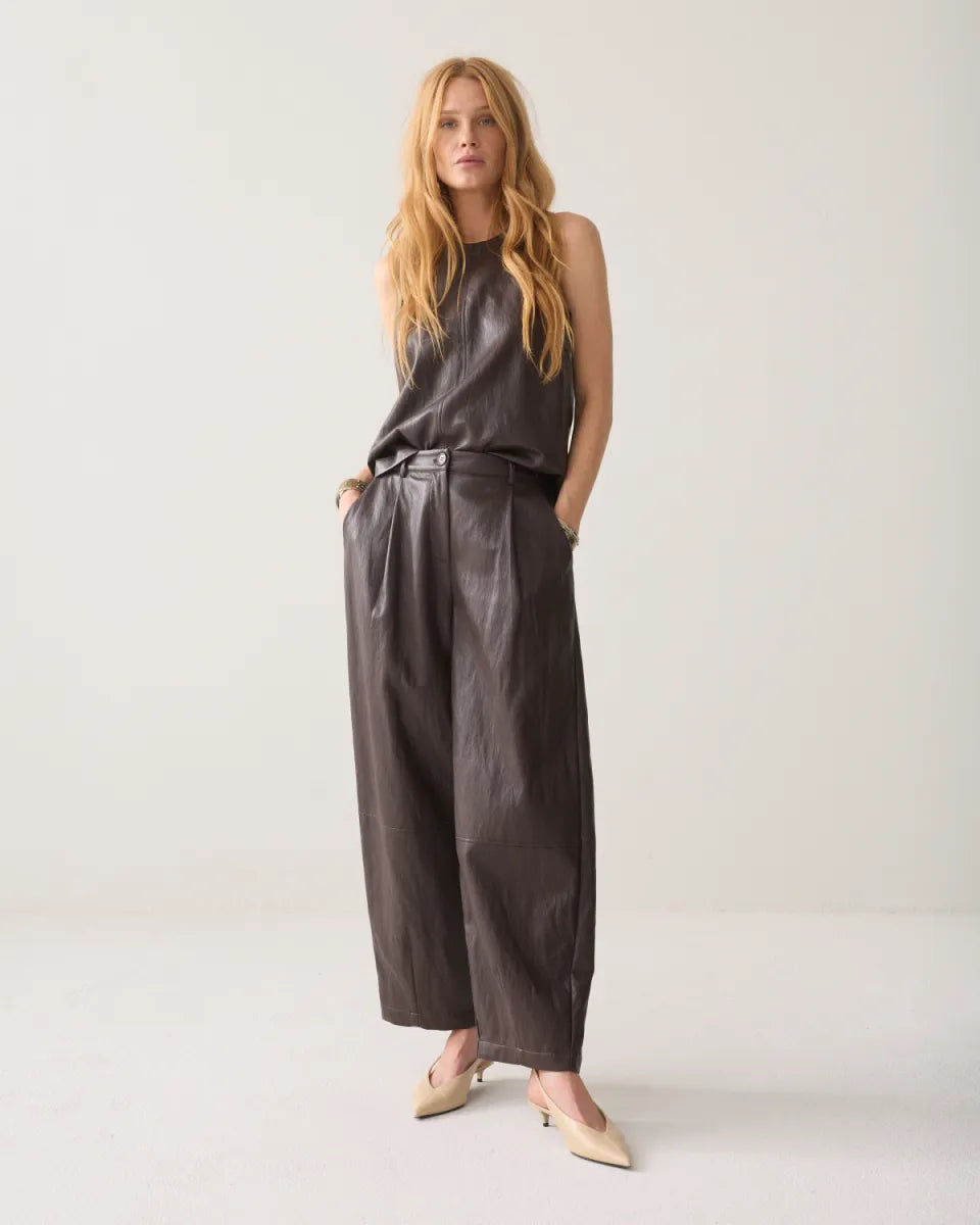 SUMMUM Balloon Trousers Soft Faux Leather