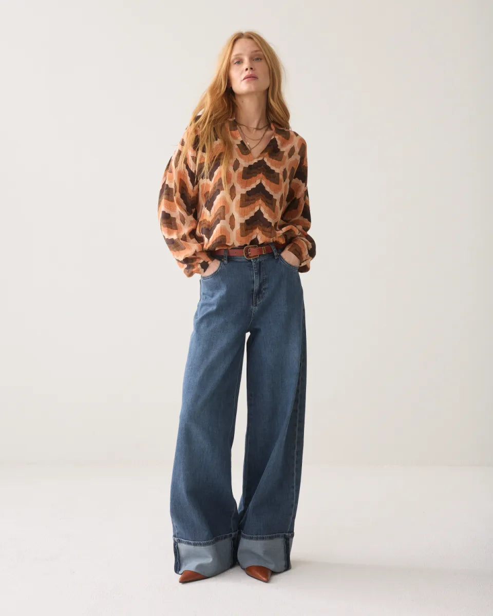SUMMUM Top Geometric Print