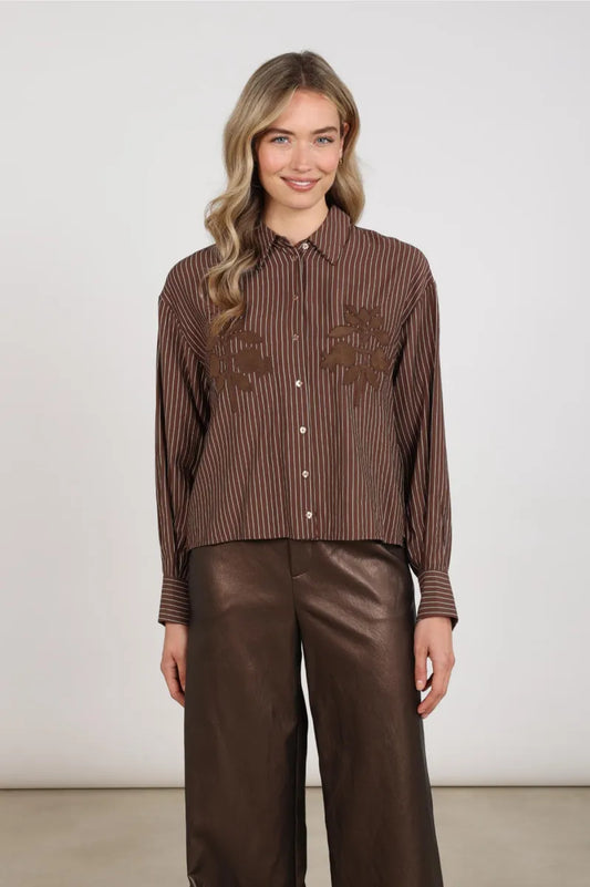 NUKUS Alice Blouse Stripes Embroidery