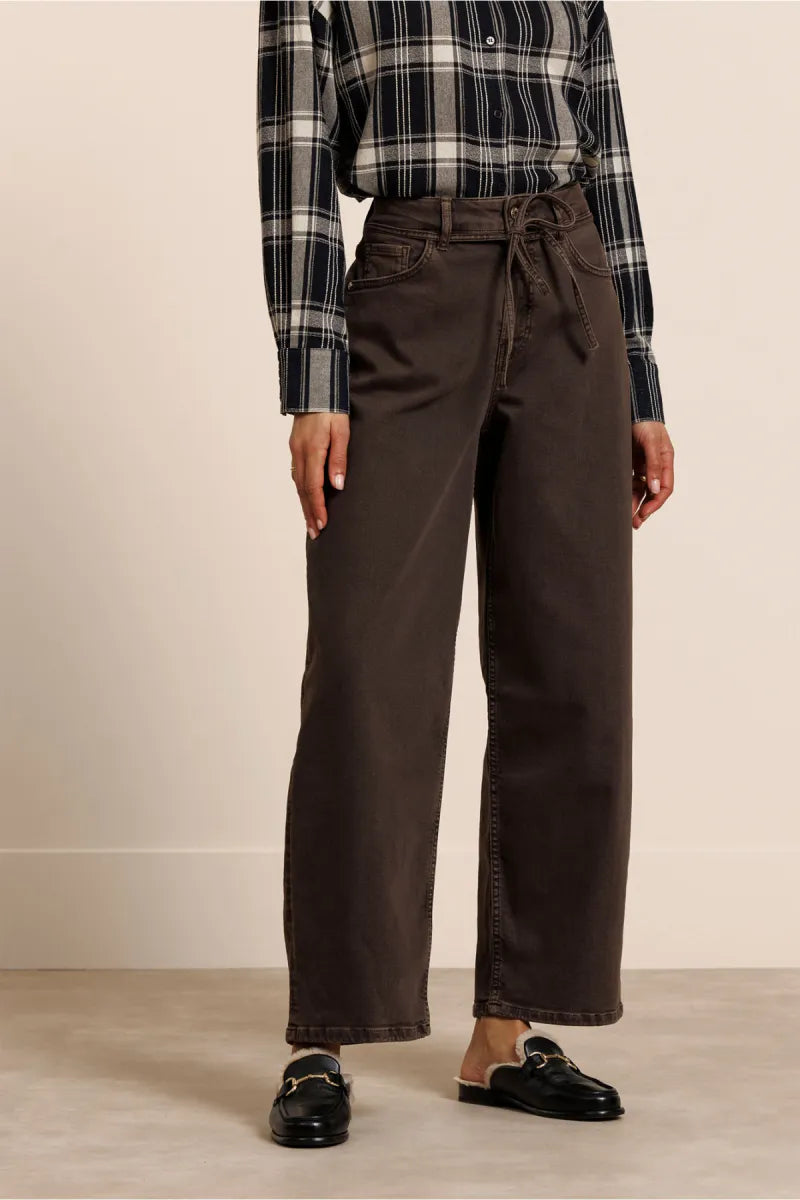 STUDIO ANNELOES Babet Denim Trousers - Espresso