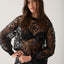 SUMMUM Boxy Top Embroidered Mesh