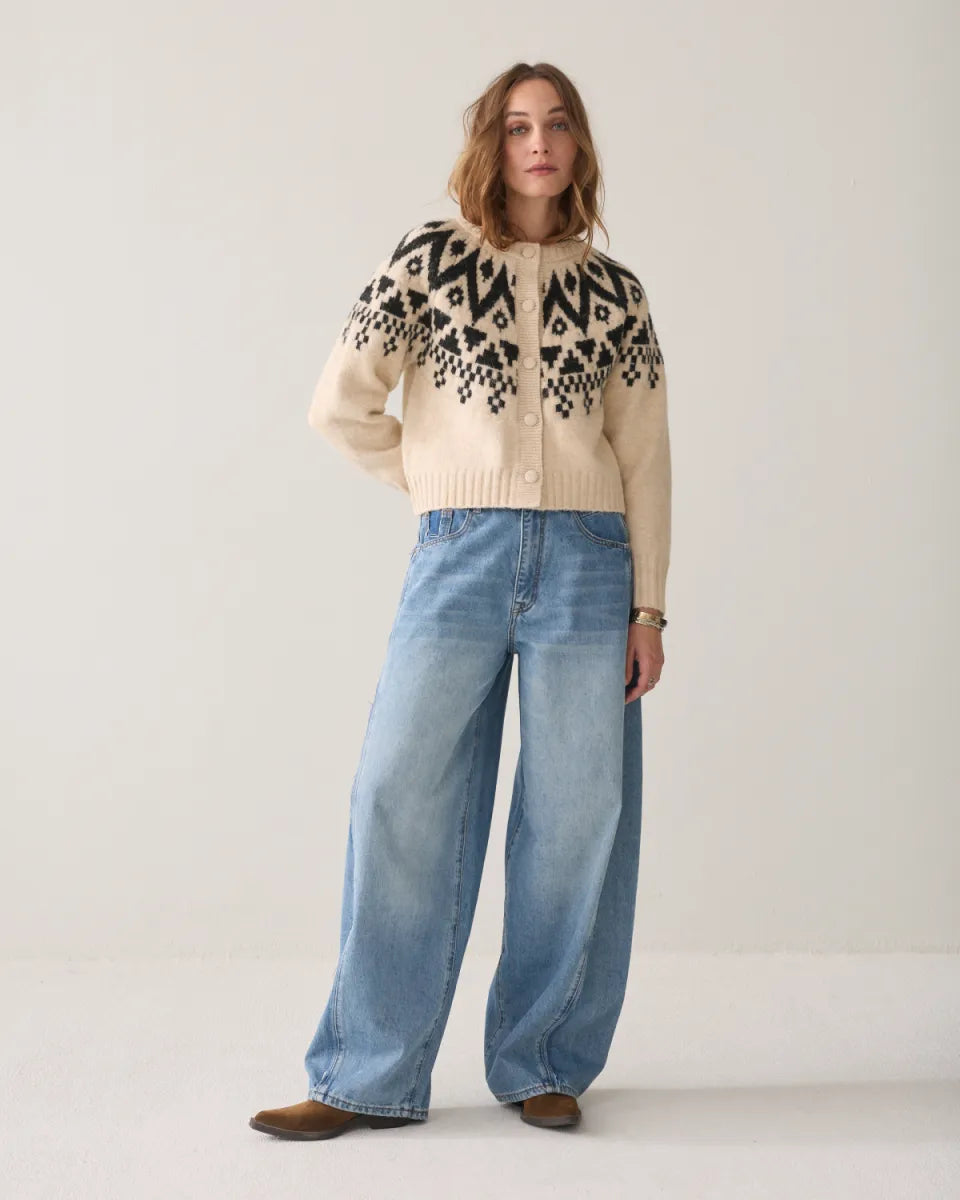 SUMMUM Cardigan Fair Isle Knit