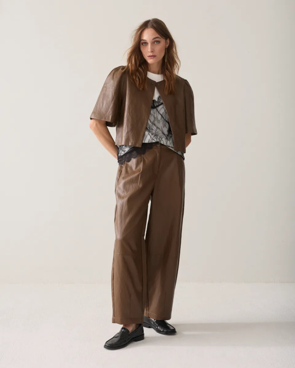 SUMMUM Balloon Trousers Soft Faux Leather