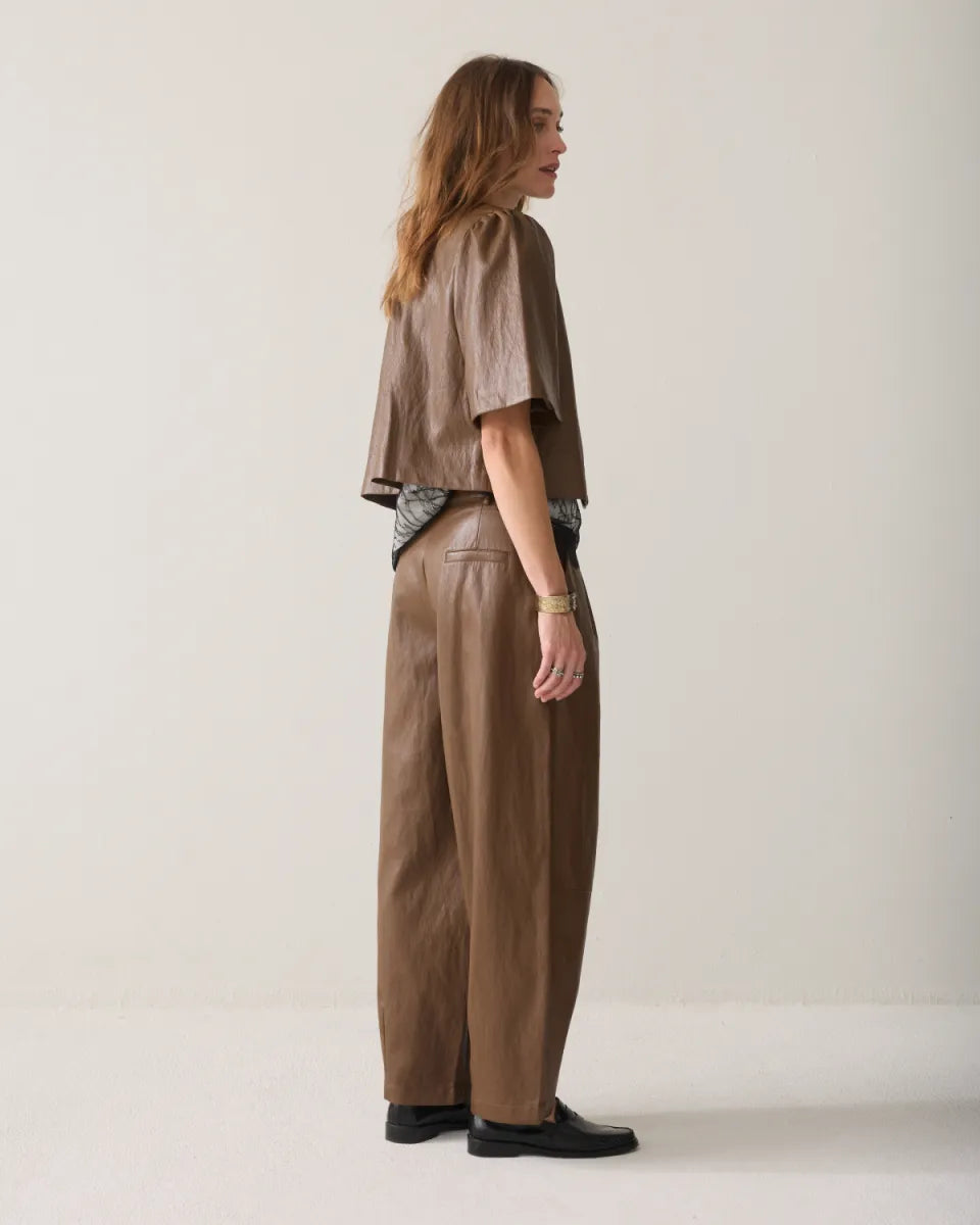 SUMMUM Balloon Trousers Soft Faux Leather