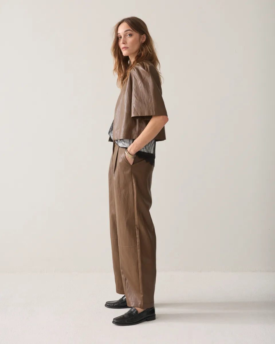 SUMMUM Balloon Trousers Soft Faux Leather