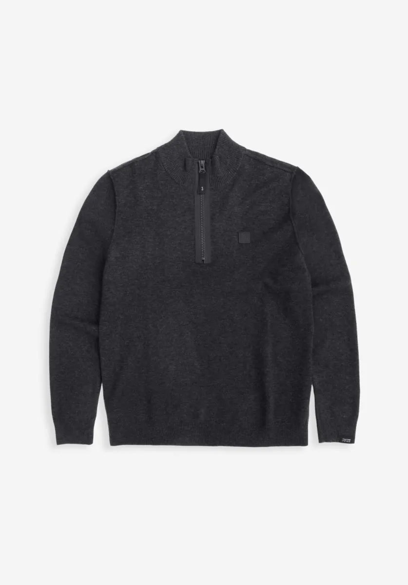 BUTCHER OF BLUE Clifden Halfzip | Black Melange