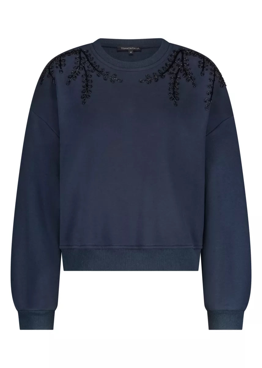 TRAMONTANA Beaded Jumper - Midnight