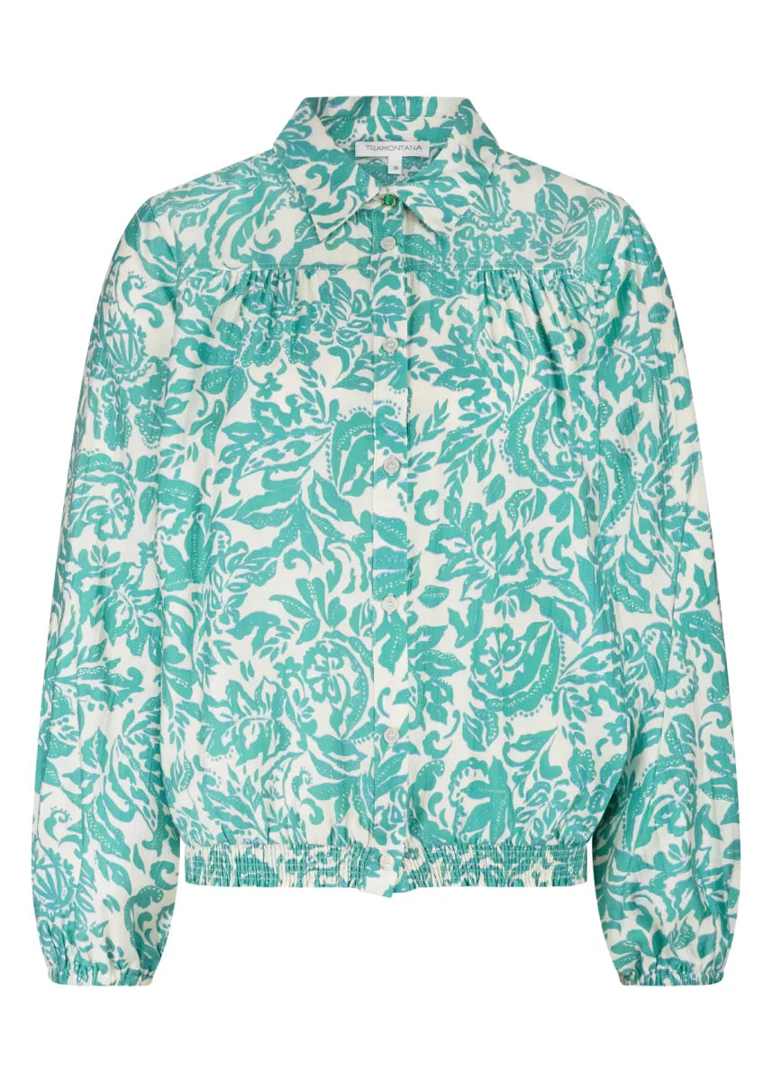 TRAMONTANA Blouse Emerald Flourish