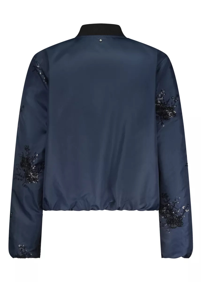 TRAMONTANA Beaded Bomber Jacket - Midnight