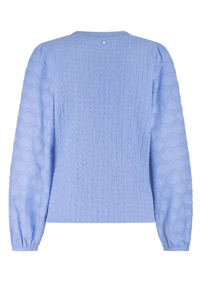 TRAMONTANA Long-Sleeve Fabric Mix Top