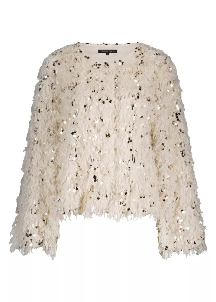 TRAMONTANA Feathered Sequin Jacket