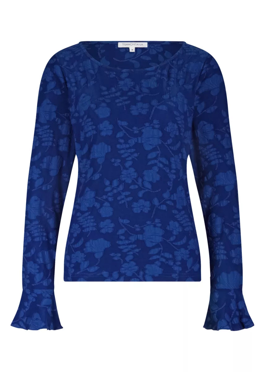 TRAMONTANA Flared-Sleeve Ausbrenner Top